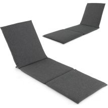 Costway - Coussin Bain de Soleil, Coussin Épais pour Chaise Longue d'Extérieur, Matelas Pliable pour Transat Extérieur, Sangles de Fixation à