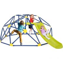 Costway - Cúpula de Escalada, Juego de Cúpula Geométrica con Tobogán Resistente, hasta180 kg, Cojín de Tela, Parque Infantil Interior y Exterior para