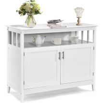 Costway - Credenza Cucina Moderna, Mobiletto da Cucina con Ripiano Regolabile e 2 Ante, Mobiletto Multiuso da Soggiorno Sala da Pranzo Ingresso,