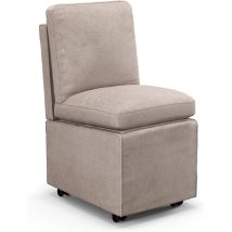 Costway - Fauteuil Salon Rembourrée avec Rangement et Roues, Chaise d'Appoint sans Accoudoirs en Tissu avec Coussins Amovibles, Ottoman de Rangement