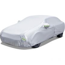 Costway - Funda Coche Exterior, Funda para Coche Universal a Prueba de Rayos uv, Lluvia, Cubierta del Coche con Puerta con Cremallera, Tiras