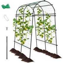 Gartenbogen für Kletterpflanzen, 230 cm hoher Rankgitter mit PE-beschichteter Metallstruktur, Rankhilfe Rankbogen Rosenbogen Torbogen für Gemüse,