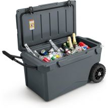 Costway - Glacière Isotherme Portable 71 l avec Bouchon de Vidange et Porte-gobelets, Glacière Rigide à roulettes Rétention de Glace de 5 à 7 Jours