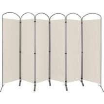 Costway - Grand Paravent Pliant à 6 Panneaux, Séparateur de Pièce Pliable de 188 cm de Haut, Séparateur d'Ecran en Tissu Autoportant, Cloison de