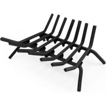 Costway - Grille de Cheminée 46CM, Chenet pour Cheminée en Fer Forgé Résistant 800 °C, Porte Buche Cheminée, Support de Cheminée 14 mm pour Poêle à
