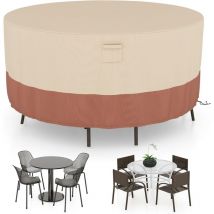 Costway - Housse pour Table de Jardin Ronde de 158 cm, Housse Protection de Meubles de Patio avec Bouches d'Aération Boucles et Cordons de Serrage,