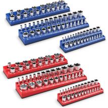Costway - Juego de 6 Organizadores Magnéticos para Sockets Métricos e Imperiales, Soporte de Socket con Encajes de 1/2, 3/8 y 1/4 de Pulgada, Sirve