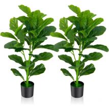 Lot de 2 Plantes Artificielles en Pot Hauteur 185CM/Olivier Artificiel 1296 Feuilles en Soie 72 Fruits avec Base de Ciment Décoration pour Maison