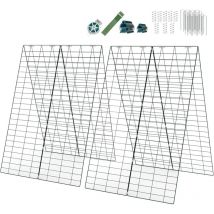 Lot de 2 Support pour Plantes Grimpantes en Métal, 122 x 43 cm, Treillage Jardin pour Fruits, Légumes et Fleurs, Vert - Costway