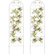 Costway - Lot de 2 Treillis de Jardin en Métal 180 x 50 cm, Clôture Décorative pour Plante Grimpante, Grille Fleurs Antirouille pour Jardin, Cour,