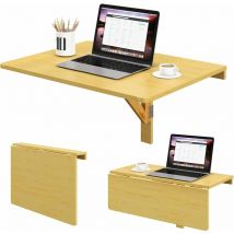Costway - Mesa de Pared Plegable de 80 cm x 60 cm, Escritorio Flotante para Espacios Pequeños, Estación de Trabajo Plegable para Cocina, Dormitorio,