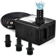 Costway - Mini Pompe à Eau Submersible 900L/H 22W, Pompe Aquarium avec Levage Élevé de 2,20 m 3 Buses Différentes et Cordon d'Alimentation de 1,83 m,