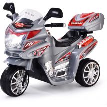 Moto Électrique 6V pour Enfants 3-7 Ans, 3 km/h, Scooter à 3 Roues avec Boîte de Rangement, Fonctions Lumineuses et Sonores, Convient aux Enfants de