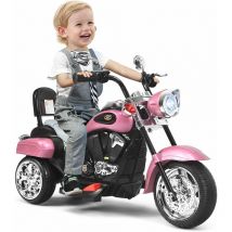 Costway - Motocicleta Eléctrica 6V para Niños, Moto Montable Alimentada a Batería con Música, Marcha Adelante y Atrás, Faros Regulables, Diseño