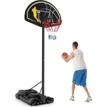 Panier de Basket-Ball sur Pieds avec Hauteur Réglable 130-305cm, Support de Basket Portable avec Roues et Base Rechargeable, Résistant aux