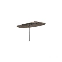 Parasol de Jardin Double 470 x 280 cm, Parasol Droit Rectangulaire Extra Large avec Évents et Manivelle, Parasol Jumeau Grande Taille xxl avec Cadre