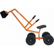 COSTWAY Ruspa Giocattolo Cavalcabile per Bambini, Escavatore di Sabbia Metallico per Bambini con Ruote, Carico 50 kg, 106x28x35 cm, Giallo (Stile 3)