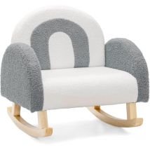 COSTWAY Sedia a Dondolo per Bambini con Gambe in Legno Massiccio, Poltrona a Dondolo per Bambini con Cuscinetti Antiscivolo, per Stanza dei Giochi,