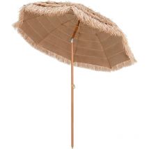 Costway - Sombrilla Playa de Paja φ220 cm, Sombrilla Terraza Exterior Hawaiana, Parasol Jardin Inclinable 30°, Sombriila jardin Terraza Exterior