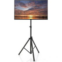 Costway - Soporte tv Pie para Pantallas 21-47 Pulgadas, Altura Ajustable y Capacidad de Carga de 35 kg, Soporte de Mesa para Televisor lcd oled, Base