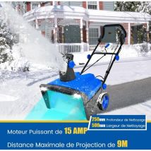 Costway - Souffleuse à Neige Électrique Manuelle avec 2 Lumières led, Déneigeuse Filaire 15 a 500 mm avec Goulotte Rotative à 180° Distance de