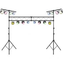 Costway - Support d'Éclairage led avec Hauteur Réglable 180 à 350 cm Charge 100KG, Support de Lumière Trépied Portable avec barre en 't', pour Scène