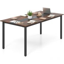 Costway - Table de Conférence180 x 90 cm, Table de Réunion pour 8-10 Personnes, Rectangulaire avec Passe-câble pour Salle de Réunion, Bureau, Salle à