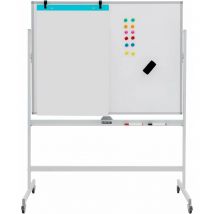 Costway - Tableau Blanc Mobile Magnétique Double Face, Tableau Magnétique Blanc avec Roulettes, Grand Tableau Blanc Roulant pour Bureau, Maison,