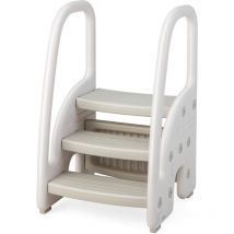 Costway - Tabouret Enfants 3 Marches avec Pédale Amovible, Marche Pied Enfants en hdpe avec Poignées Sécurité pour Cusine Salle de Bain &