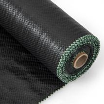 Costway - Telo Pacciamatura 50 x 1m/25 x 2m, Tessuto per Barriera Antierbacce in pp con Linea Guida Chiara e Diritta, Telo Antierbacce per Orto,