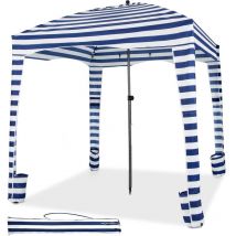 Tente Cabane de Plage Pliable avec Sac de Transport, Auvent de Plage Portable avec Paroi Latérale Amovible 8 Sacs de Sable Protection Solaire, pour