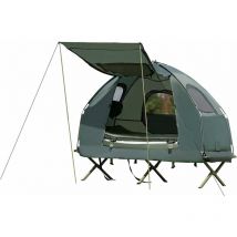 Tente de Camping Surélevée 1 Personnes Imperméable avec Matelas Pneumatique, Oreiller et Sac de Couchage pour Pique-Nique, Randonnée - Costway