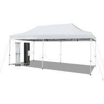 Costway - Tonnelle de Jardin Instantanée Portable 3Mx6M 3 Hauteurs/Auvent Pliable Camping Imperméable Anti-UV sfp +50 avec Roues et Sac Disponibles