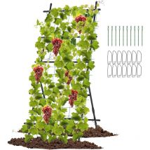 Treillis de Jardin pour Plantes Grimpantes à Cadre en 'a' avec Filet, Support Vertical pour Plantes avec Poteaux Métalliques Recouverts de Plastique,
