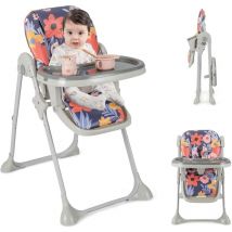 Trona Convertible para Bebés con Altura Regulable, Respaldo y Reposapiés Reclinables, Bandeja de Comida Extraíble, Trona Portátil Bebe, Silla de