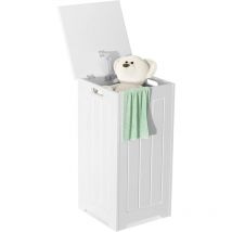 Waeschekorb mit Deckel Waescheschrank Waeschesammler Badezimmerschrank weiss - Costway
