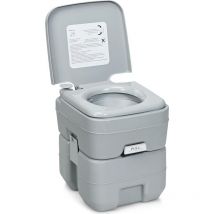 Wc Chimique Portable Toilette Seche - 20L en hdpe Camping,Caravane et Hôpital Charge Max. : 200 kg - Costway