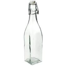 Bouteille limonade carrée 1,03 L – Verre – Idéale pour cidres, limonades, jus de fruits – COSY & TRENDY