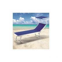 Gdlc - Cot de plage pliant pliant en aluminium Sunbluto Blue Rimini