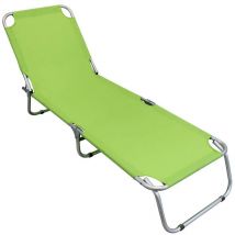 Cot vert plage pliante verte en aluminium Aday