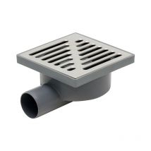 Tycner - Côté Sortie Grille Acier Inoxydable 150x150mm Sol Siphon Vidange 50mm Tuyau