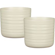 Scheurich Cottage, set de 2 pots à fleurs en céramique, coloris: Silent Green, diamètre 16,6 cm, hauteur 15,3 cm, 2,6 l vol.