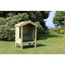 Churnet Valley - Cottage Arbour - Seats 2, Wooden Garden Bench - L90 x W135 x H190 cm - Minimal Assembly Required