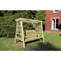 Wooden Garden Cottage Swing Sits 3
