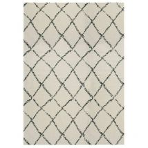 Thedecofactory - cotton berbere losange - Tapis en coton losanges naturel-noir 160x230