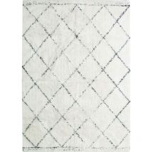 Les Tendances - berbere losange - Tapis berbère en coton motifs losanges écru naturel 120x170