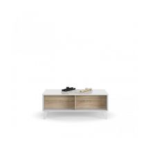 Couchtisch 100x68x38/50 cm mit hochklappbarer Platte, hochglanz weiß kanadisch – Pisa