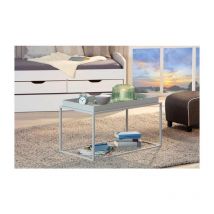 Couchtisch 80 x 45 cm hellgrau aus Metall - Nasso