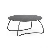 Couchtisch aus Fiberglas und Glas ' Nardi Loto Dinner' für Garten und Veranda -Rund / Anthrazitgrau