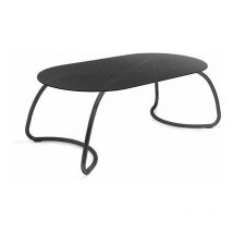 Couchtisch aus Fiberglas und Glas ' Nardi Loto Dinner' für Garten und Veranda -Oval / Anthrazitgrau